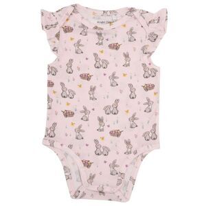 Angel Dear Ruffle Sleeve Bodysuit - Pink Bunny Size 6-12 Months NWT
